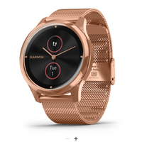 Garmin vívomove® Luxe 18K Rose Gold PVD Stainless Steel Case with Rose Gold Milanese Band