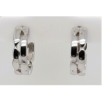 Breuning Sterling Silver Rhodium Plated Huggie Earrings