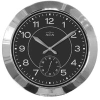 Large 51cm Silver Chronograph Wall Clock with Black Dial CL12-A2404-1