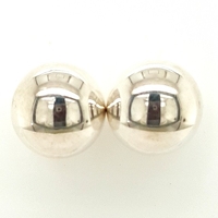Sterling Silver 12mm Plain Polsihed Ball Stud Earrings - CLEARANCE