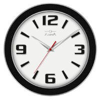 Silver and Carbonfibre Look Analogue Quartz Wall Clock - CL17-A7145F