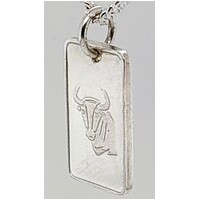 Fine Silver Taurus Zodiac 1gram Ingot Pendant - CLEARANCE