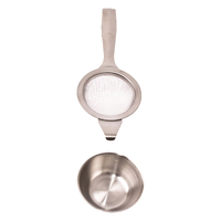 Stainless Steel Long Handle Tea Strainer with Bowl