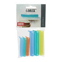 Set of 6 Bag Closures (Assorted Colours & Sizes)