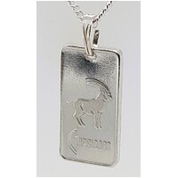 Fine Silver Capricorn  4 gram Zodiac Ingot Pendant