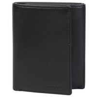 Vintage Tri-fold Soft Nappa Black Leather Wallet