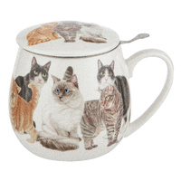 Purrrfect Moments 430ml New Bone China 3 Piece Infuser Mug