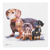 Puppy Love Collection Dachshund 10cm Square Ceramic Coaster