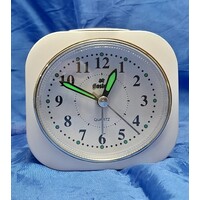 White Small Alarm Clock with Luminous Hands - 6112