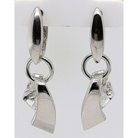 Sterling Silver Rhodium Plated Italian Adjustable Drop Earrings