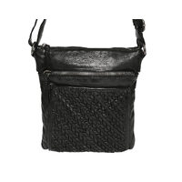 Black Vintage Cow Leather Cross Body/Shoulder Bag