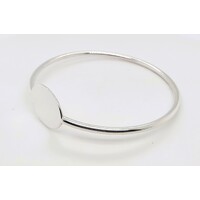 Sterling Silver Hollow Identity Bangle - CLEARANCE