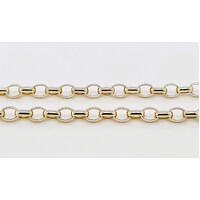 Sterling Silver Hard Gold Plated 60cm Oval Belcher Link Chain -  CLEARANCE