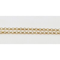 Sterling Silver Hard Gold Plate 55cm Oval Belcher Link Chain - CLEARANCE