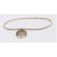 Sterling Silver Stretch Tree of Life Bracelet - CLEARANCE