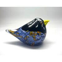 Blue/Black Coloured Glass Bird Ornament/Figurine