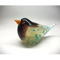 Yellow/Brown Coloured Glass Bird Ornament/Figurine