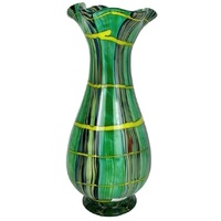 Large Coloured Glass Peridot Vase