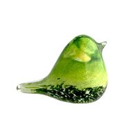 Green Coloured Glass Bird Ornament 'Finch'