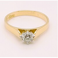 18 Carat Yellow Gold Solitaire Diamond Ring AUS Size N