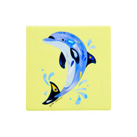 Pete Cromer Ozzie Ocean Dolphin Ceramic 9.5cm Square Coaster