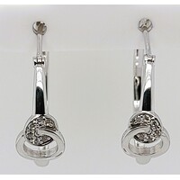 Sterling Silver Cubic Zirconia Hoop Earrings - CLEARANCE