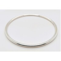 Solid Sterling Silver 3mm Round Bangle