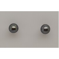 9 Carat Yellow Gold 3mm Black Round Freshwater Pearl Stud Earrings