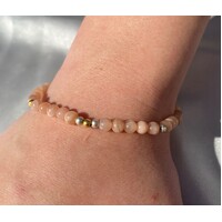 Born From The Earth Collection Round Pink Moonstone Bracelet