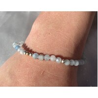 Born From The Earth Collection Facet Milky Aquamarine Bracelet
