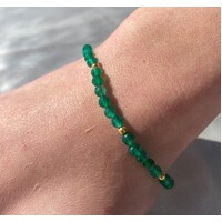 Born From The Earth Collection Facet Green Onyx Bracelet