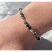 Born From The Earth Collection Round Moss Agate Bracelet