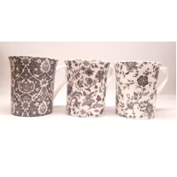 Queens Grey Story 200ml Royale Fine Bone China Mugs