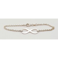 Sterling Silver Trace Chain with Infinity Symbol Bracelet
