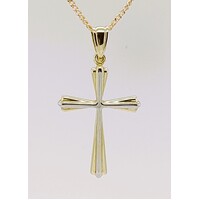 9 Carat Yellow Gold Sterling Silver Filled Cross Pendant