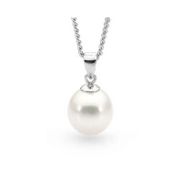 White 7.5-8mm Freshwater Pearl Pendant in Sterling Silver