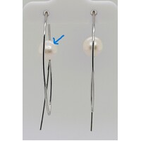 Sterling Silver White Freshwater Pearl Thread Earrings - CLEARANCE