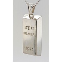 15 gram Solid Sterling Silver Ingot Pendant