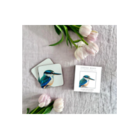 Jeremy Boot Set of 4 Sacred Kingfisher (Todiramphus sanctus) Coasters