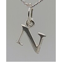 Sterling Silver Initial N Charm/Pendant