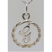 Sterling Silver Scroll Initial G Charm/Pendant