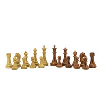 110mm Brown & Box Wood Grain Finish Chess Pieces