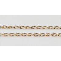 Sterling Silver Hard Gold Plate 50cm Long Diamond Cut Curb Link Chain - CLEARANCE