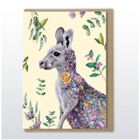 Marini Ferlazzo Grey Kangaroo Greeting Card