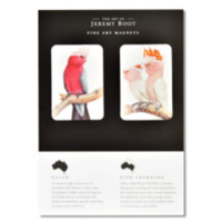 Australian Galah & Cockatoos Fine Art Magnet Pair