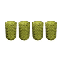 Casa Domani Caterina Set of 4 Green Highball Glasses