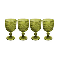 Casa Domani Caterina Set of 4 Green Wine Glasses