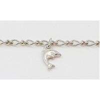 25cm Sterling Silver Dolphin Charm Anklet/Bracelet