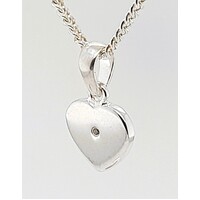 Sterling Silver Diamond Set Heart Pendant - CLEARANCE