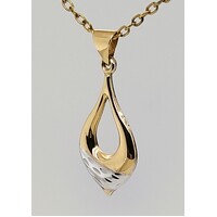 9 Carat Yellow Gold Sterling Silver Filled Two Tone Open Drop Pendant